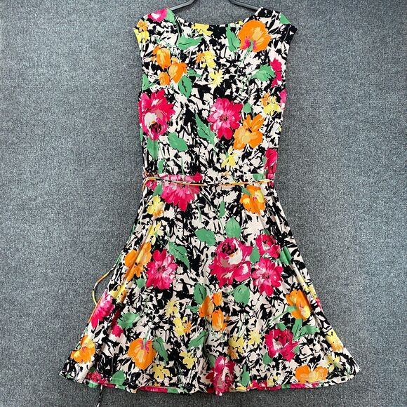Lauren Ralph Lauren Dress Womens L Floral A-Line Stretch Ladies Cocktail Evening - Picture 3 of 9